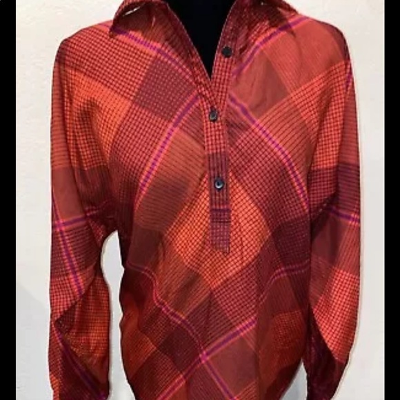 Vintage Ted Lapidus Plaid Blouse 38 - Picture 3 of 7
